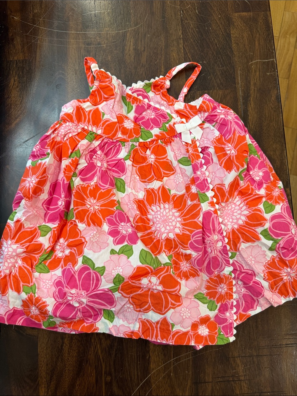 Gymboree Pink & Orange Floral Tank Top Wrap Faux Dress